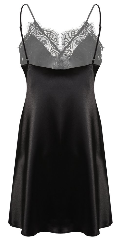 Beatrice Halka satynowa koszulka damska DKaren - czarna