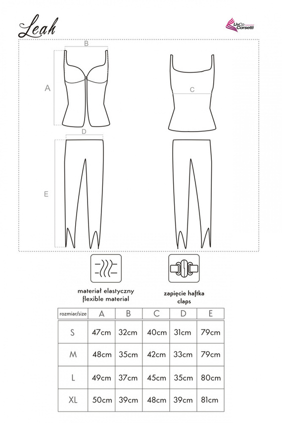 Leah LC 90052 Piżama damska LivCo Corsetti Fashion