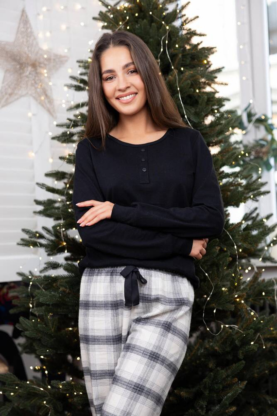 Blanche Piżama damska Flanela Sensis -czarny