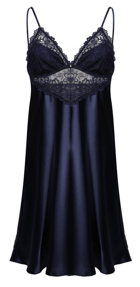 Alice Halka satynowa koszulka damska DKaren - granatowa