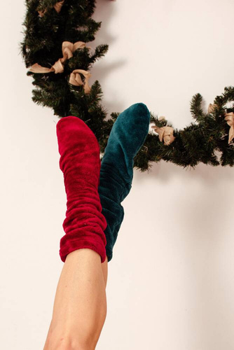 553/554 Wellsoft Gładkie skarpetki do spania De Lafense - bordo