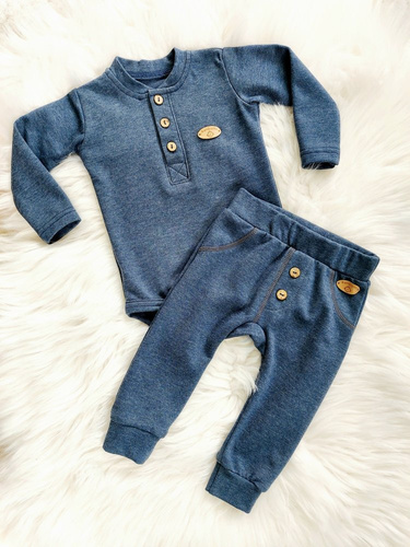 Mieszko Bambarillo Body z długim rękawem polo granatowy