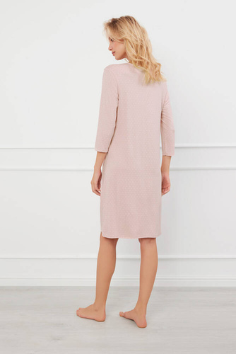 Puntini Koszula nocna 3/4 Italian Fashion - pudrowy róż