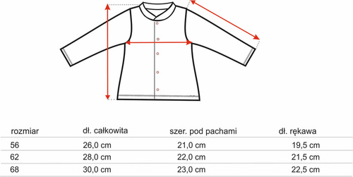 ABN-5421 Kolorowe kwiatki Kaftanik niemowlęcy z bawełny organicznej Nini druk