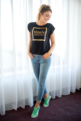 014  Bluzka T-shirt krótki rękaw MIRACLE- granat