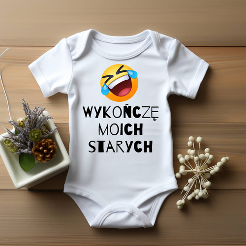 "Wykończę moich starych" Moocha Body krótki rękaw biały