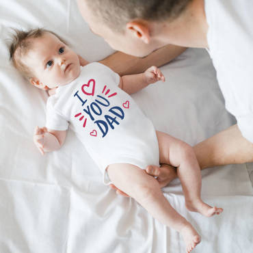 "I LOVE YOU DAD" Moocha Body krótki rękaw biały
