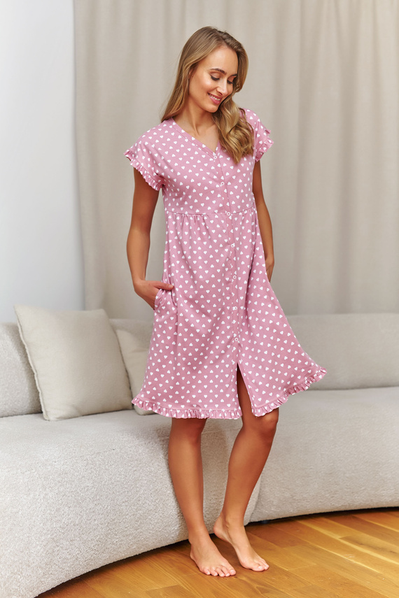 Doctor Nap 7455 koszula nocna 100% bawełna do karmienia- hearts