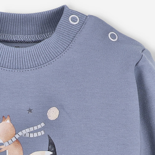 Space Tour Bluza dresowa z bawełny organicznej Nini niebieski