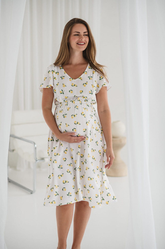Lovely Dress Midi Milk&Love sukienka ciążowa i do karmienia granatowa w groszki