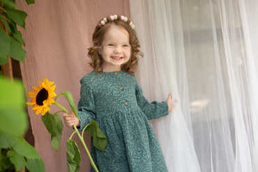 Tres Bien Pinokio Sukienka z guzikami - zielony