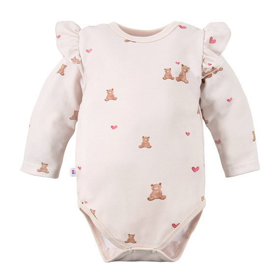 Body z długim rękawem Hearts & Bears" Eevi-  ecru