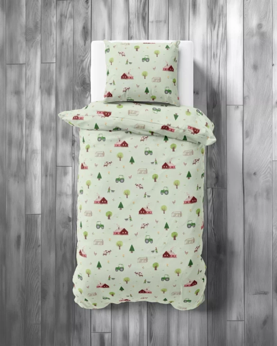 5441 A Farma Pościel dziecięca bawełniana Detexpol miętowy