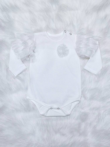 Carmen Bambarillo Body z długim rękawem ecru