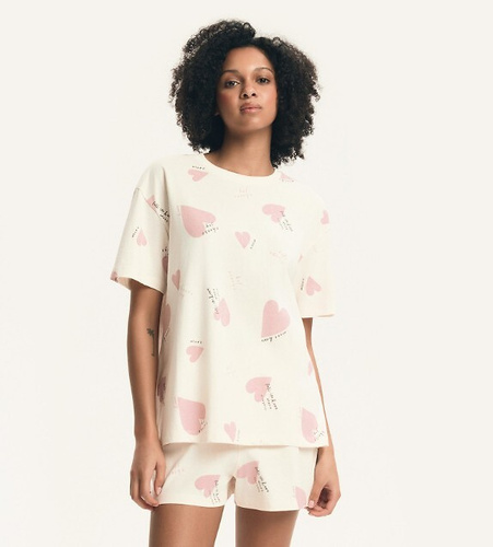 Piżama damska 44498 Elain Henderson – bawełna 100%, szorty, serduszka