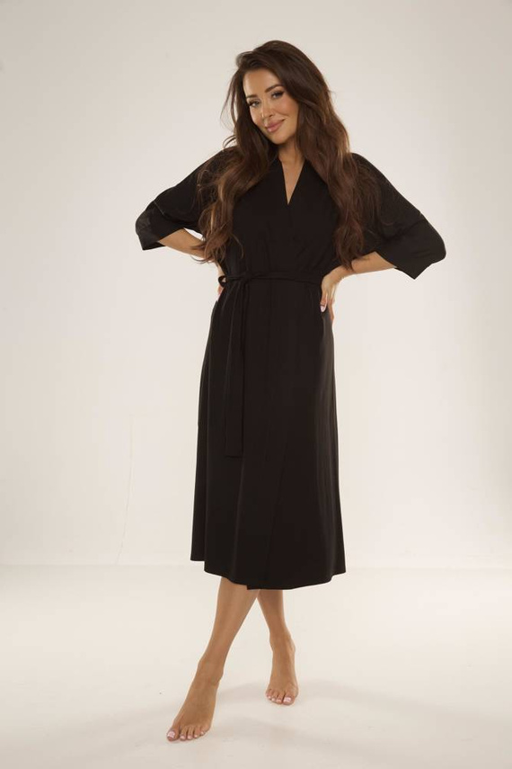 942 Visa Szlafrok Długi De Lafense - czarny