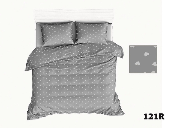 Pościel bawełniana R125 serca biały