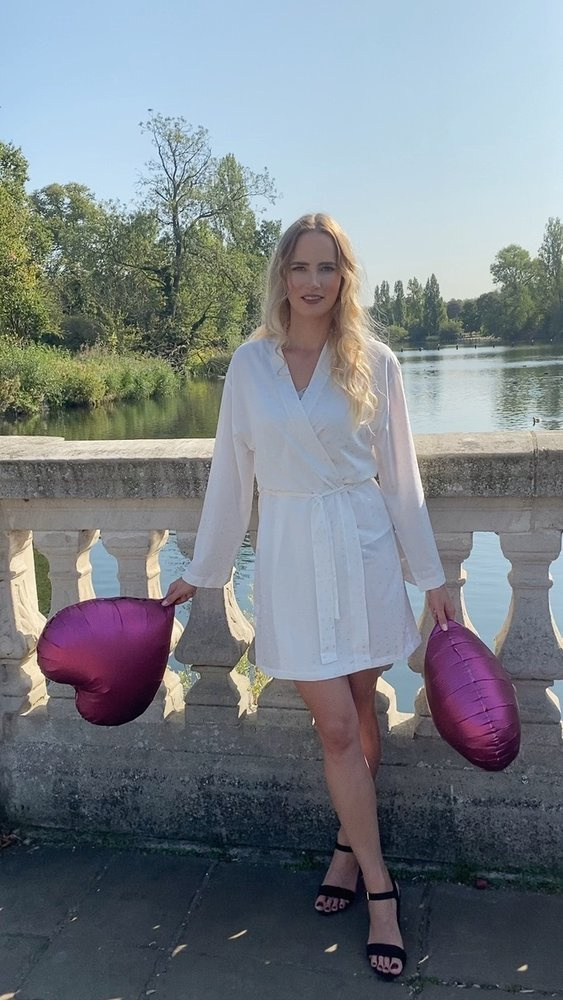 411 Jeanne Szlafrok damski Krótki Forex - ecru