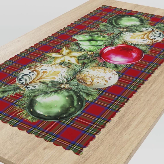 PBN274 Bombki bieżnik świąteczny Markizeta czerwony