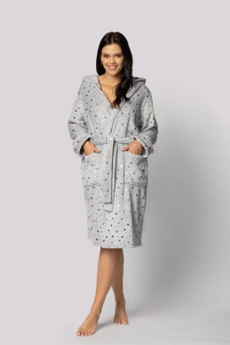 Star szlafrok damski Envie light grey 