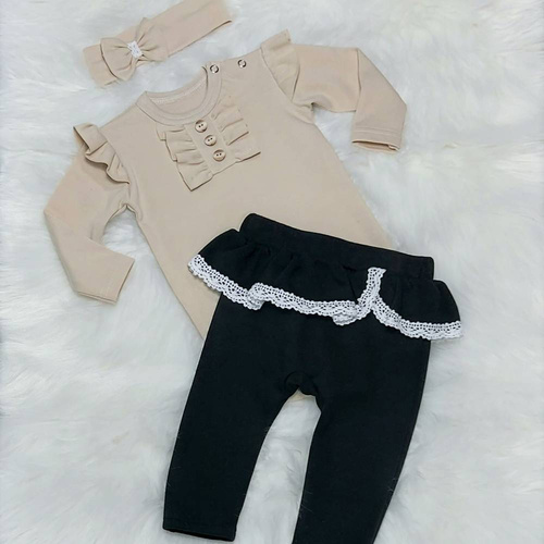 Renia Bambarillo Body z długim rękawem beżowy