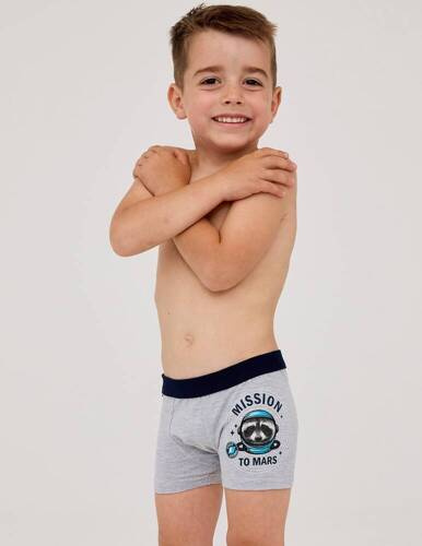 701/138 700/138 Mission 2 Bokserki Kids Boy Cornette szary jasny melanż