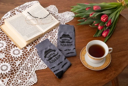 M40D Super Dziadek Italian Fashion Skarpety- grafit