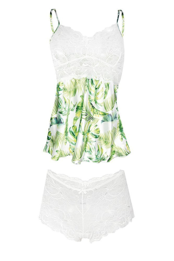 Flowers Komplet piżama damska DKaren DK-KA 009 granatowy