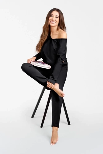 Karina Komplet Damski długi rękaw, spodnie Italian Fashion - czarny