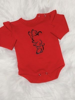 Mini Bambarillo Body z długim rękawem czerwony