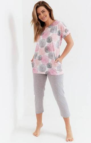 273 Piżama damska Cana - różowy-szary