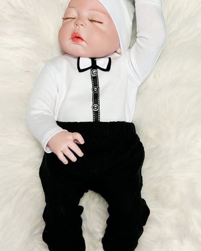 Dżentelmen Bambarillo Body z długim rękawem biały