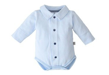 045N Little Gentleman Body koszulowe z długim rękawem Marija - błękit
