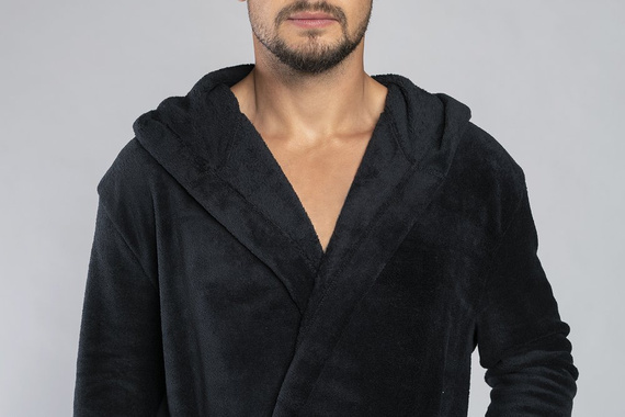 Mimas Szlafrok męski z kapturem Italian Fashion- camel