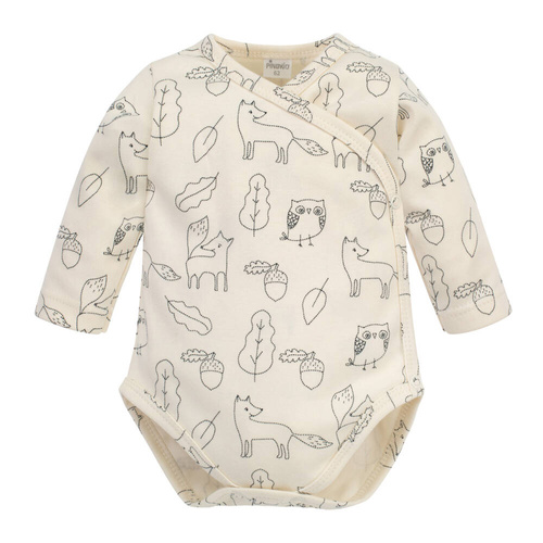Secret Forest Body rozpinane z długim rękawem Pinokio - ecru liski