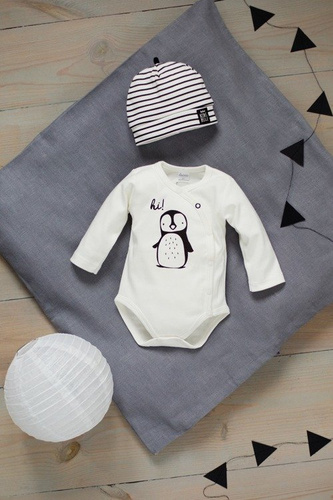 Body rozpinane długi rękaw "HAPPY DAY" paski
