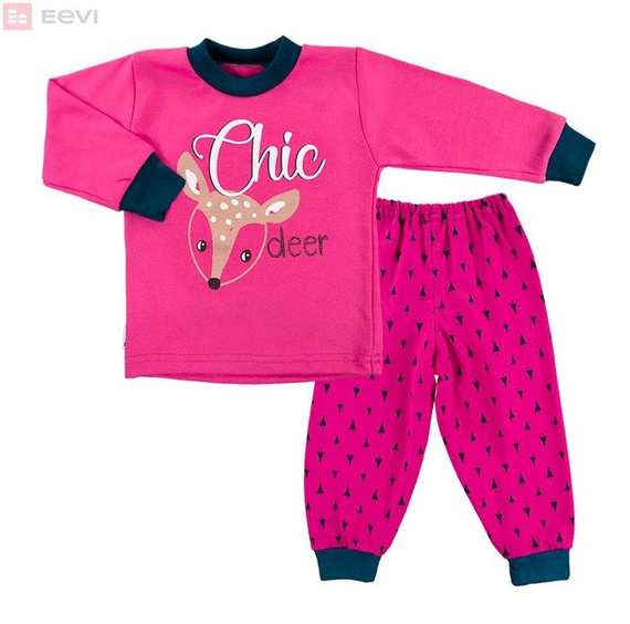 Piżama bawełniana dla dziewczynki "TRIP" Ewa Klucze - różowy druk