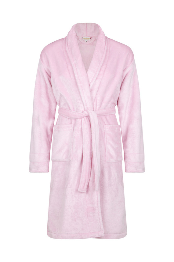 Elen Szlafrok damski polarowy ByShelly - jasny róż