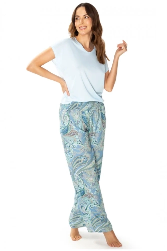 86634 Laguna piżama damska Mewa niebieski druk