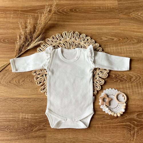 BDAG003 EkoBaby Mamatti Body z długim rękawem - ecru