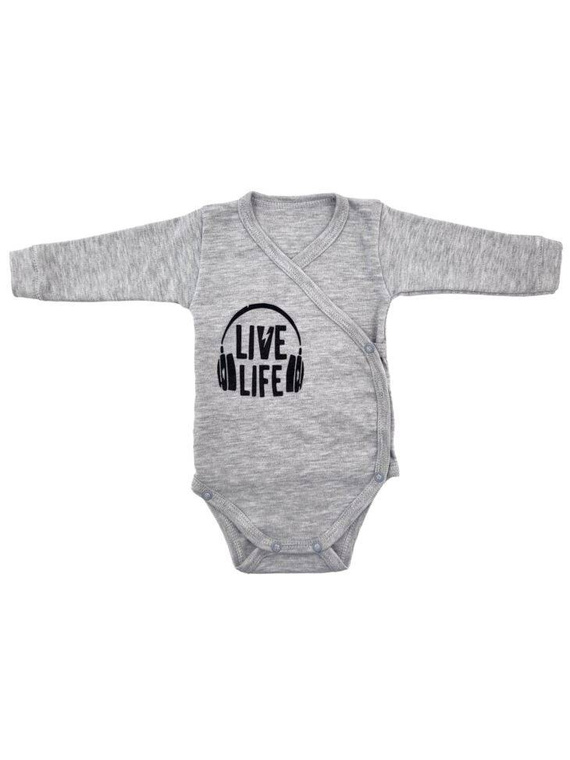 "Music" Terjan Body rozpinane z długim rękawem - szary