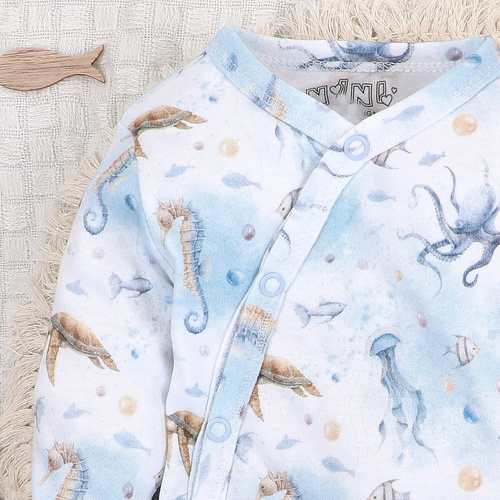 ABN-5441 Sea Of Joy Body kopertowe Nini niebieski - bawełna organiczna, dla niemowląt