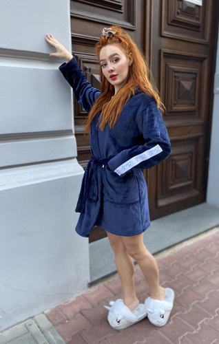 626 Abigail Krótki Szlafrok damski Forex - granat