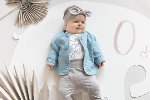 Slow Life Pinokio Legginsy niemowlęce - beż druk