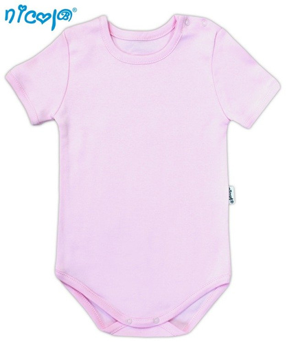 009 04 Body niemowlęce z krótkim rękawem "Basic" Nicol - różowy