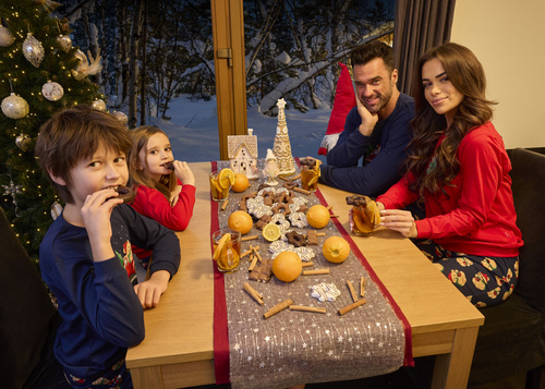 671/422 Teddy Piżama damska Cornette - świąteczna, czerwona, bawełna, długi rękaw