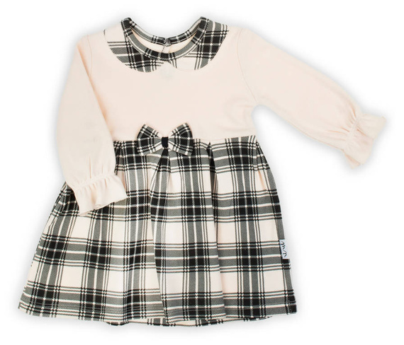 Sukienka 163667 "Magia Świąt" Nicol - kratka: czarny, beżowy