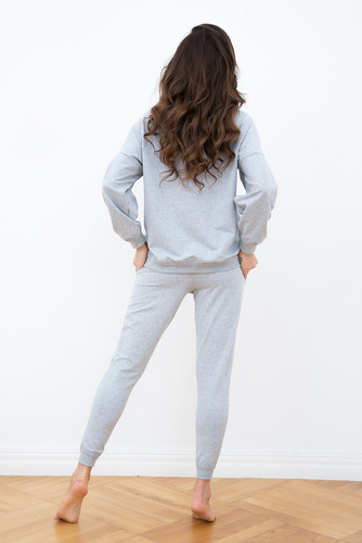 Parma Komplet Damski długi rękaw, spodnie Italian Fashion - szary