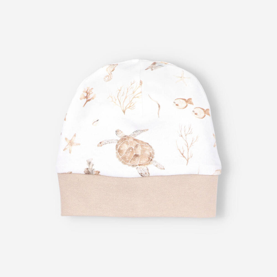 ABK-0015/ŻÓŁ Turtles Komplet niemowlęcy z bawełny organicznej Nini beżowy