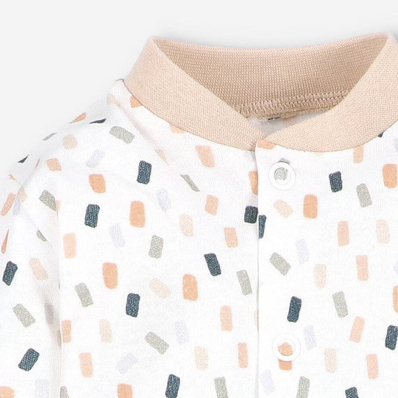 ABN-5328/KRE Kaftanik niemowlęcy z bawełny organicznej Nini kremowy